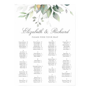 Elegant Eucalyptus Greenery Wedding Seating Chart
