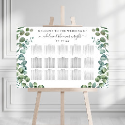 Elegant Eucalyptus Greenery Wedding Seating Chart Foam Board