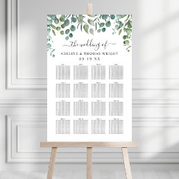 Elegant Eucalyptus Greenery Wedding Seating Chart Foam Board