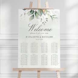 Elegant Eucalyptus Greenery Wedding Seating Chart Foam Board