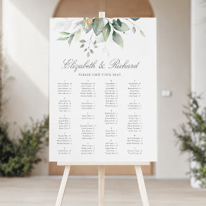 Elegant Eucalyptus Greenery Wedding Seating Chart  Foam Board