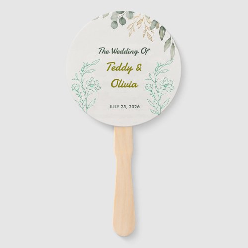 Elegant Eucalyptus Greenery Wedding Set of Fans