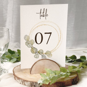 Elegant Eucalyptus Greenery Wedding Table Numbers