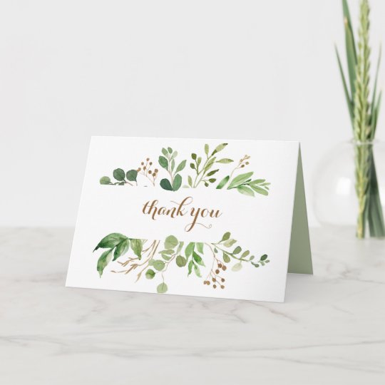 Elegant Eucalyptus Greenery Wedding Thank You Card