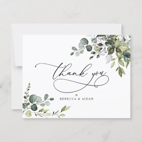 Elegant Eucalyptus Greenery Wedding  Thank You Card