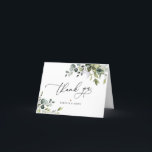 Elegant Eucalyptus Greenery Wedding Thank You Card<br><div class="desc">Designed to coordinate with our Boho Greenery wedding collection,  this customizable Thank You card features mixed watercolor greenery leaves paired with a classy serif font in black,  with a monogram on the back. Add custom text in elegant lettering,  as well as an optional inside message. Matching items available.</div>