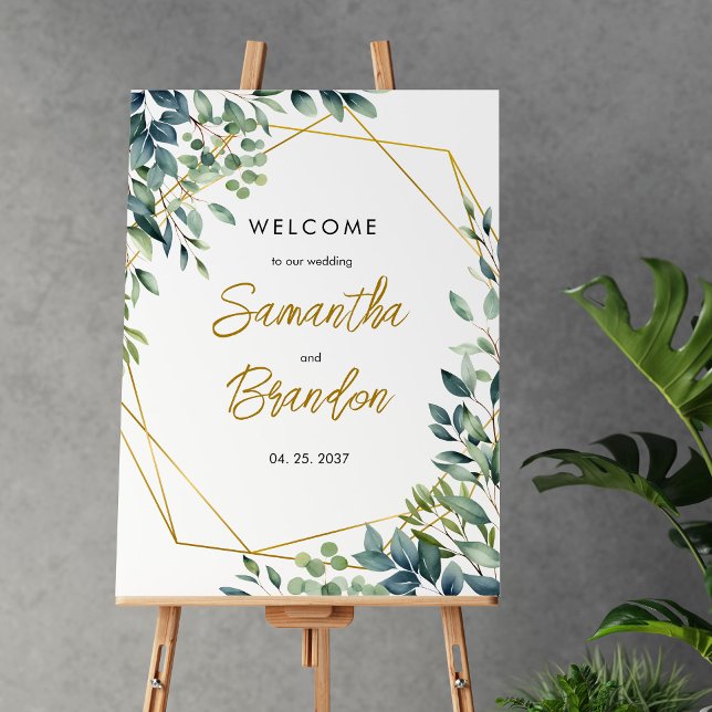 Elegant Eucalyptus Greenery Wedding Welcome Sign (Creator Uploaded)