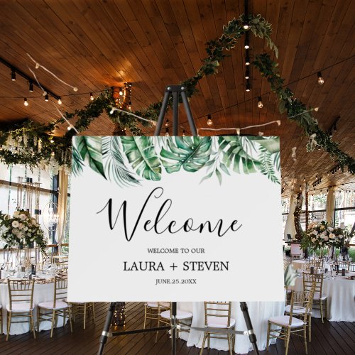 Elegant eucalyptus greenery Wedding Welcome sign