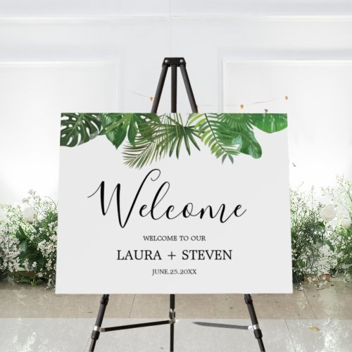 Elegant eucalyptus greenery Wedding Welcome sign