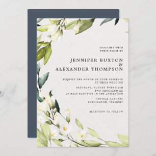 Elegant Eucalyptus Greenery Wreath Wedding Invitation