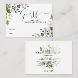 Elegant Eucalyptus Guess How Many Game Card