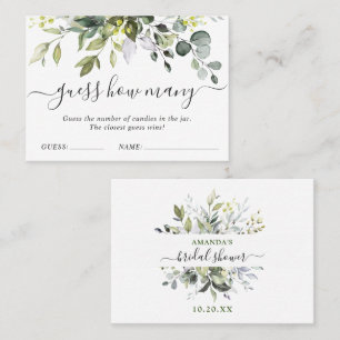 Elegant Eucalyptus Guess How Many Game Card