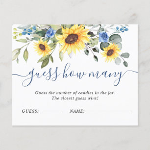 Elegant Eucalyptus Guess How Many Game Card