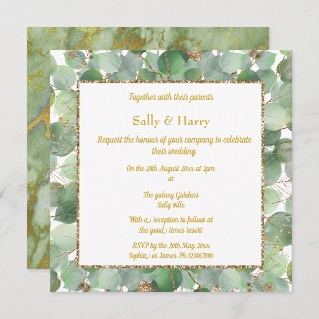 ELEGANT EUCALYPTUS INVITATION (Front/Back)