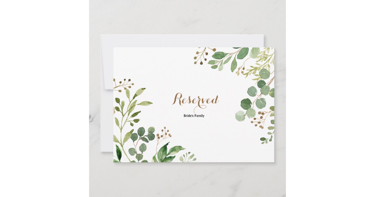 Elegant Eucalyptus Leaf Greenery Reserved Sign | Zazzle