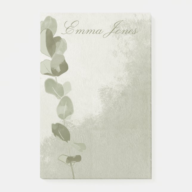 Elegant Eucalyptus Leaf Post-it Notes (Front)