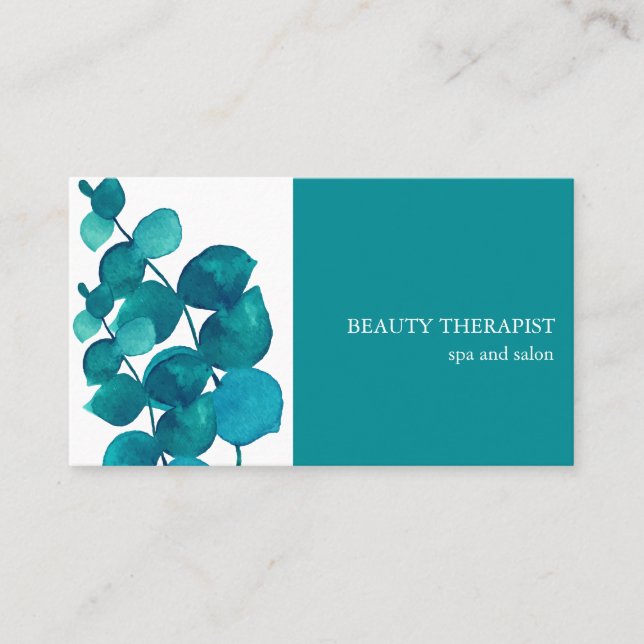 Elegant Eucalyptus Leaves Business Card (Front)