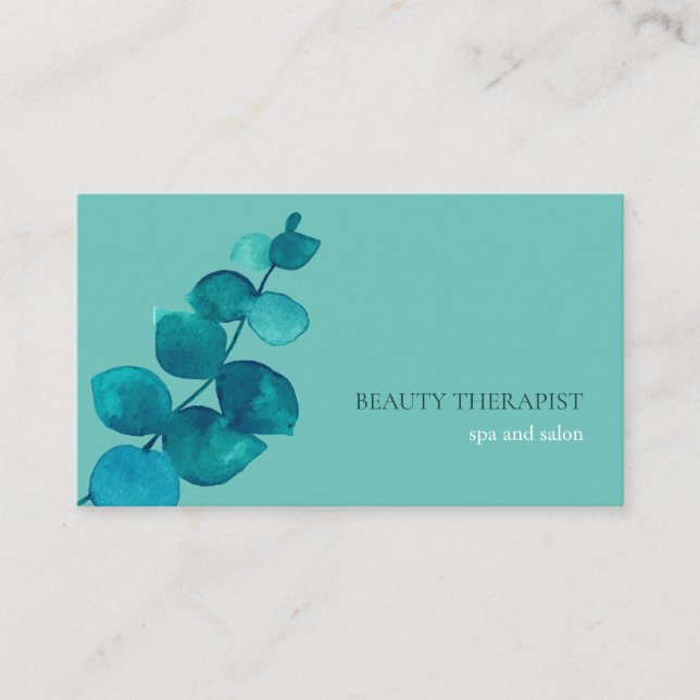 Elegant Eucalyptus Leaves Business Card (Front)