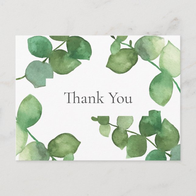 Elegant Eucalyptus Leaves Business Postcard (Front)