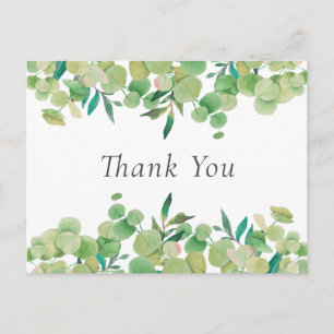Elegant Eucalyptus Leaves Business Thank You Postcard