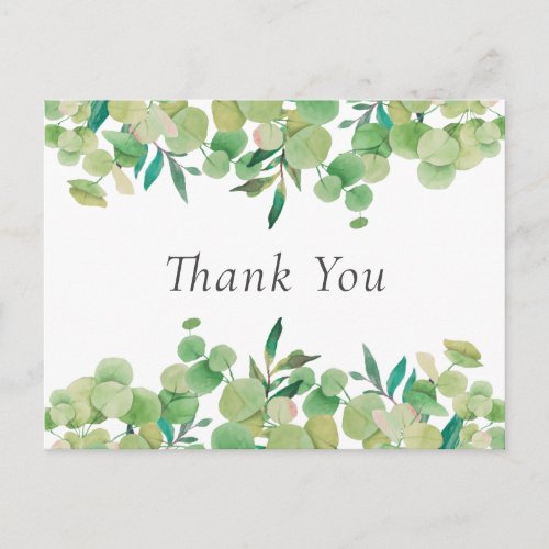 Elegant Eucalyptus Leaves Business Thank You Postcard