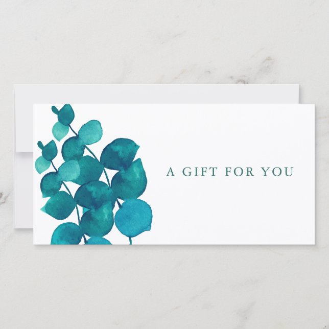Elegant Eucalyptus Leaves Gift Certificate (Front)
