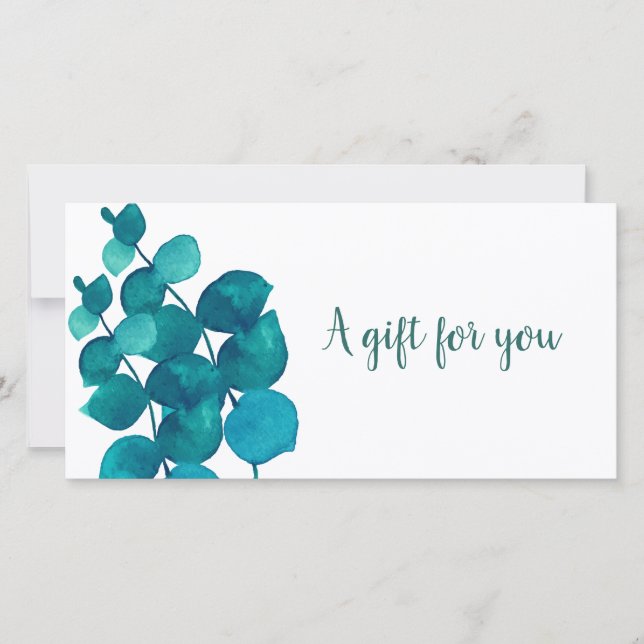 Elegant Eucalyptus Leaves Gift Certificate (Front)