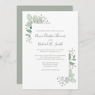 Elegant Eucalyptus Leaves Greenery Foliage Invitation