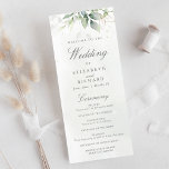 Elegant Eucalyptus Leaves Greenery Gold Wedding Program<br><div class="desc">Beautiful wedding program cards featuring watercolor eucalyptus and gold leaves.</div>