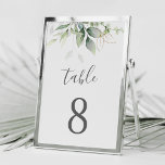 Elegant Eucalyptus Leaves Greenery Gold Wedding Table Number<br><div class="desc">Beautiful wedding table numbers featuring watercolor eucalyptus and gold leaves. Perfect choice for outdoor weddings.</div>