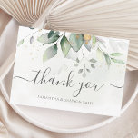 Elegant Eucalyptus Leaves Greenery Gold Wedding Thank You Card<br><div class="desc">Beautiful wedding Thank you cards featuring hand-painted watercolor eucalyptus and gold leaves. Perfect choice for spring and summer weddings.</div>