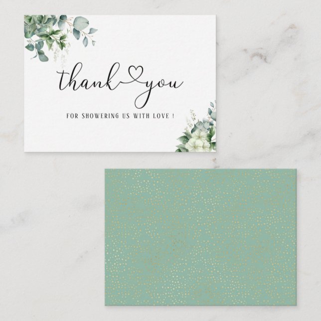 Elegant Eucalyptus Leaves Greenery Note Card (Front/Back)