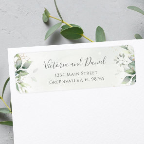 Elegant Eucalyptus Leaves Greenery Return Address Label