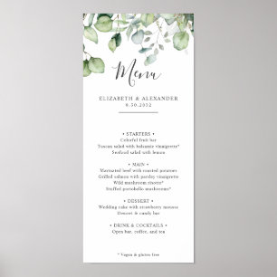 Elegant eucalyptus leaves greenery simple wedding poster