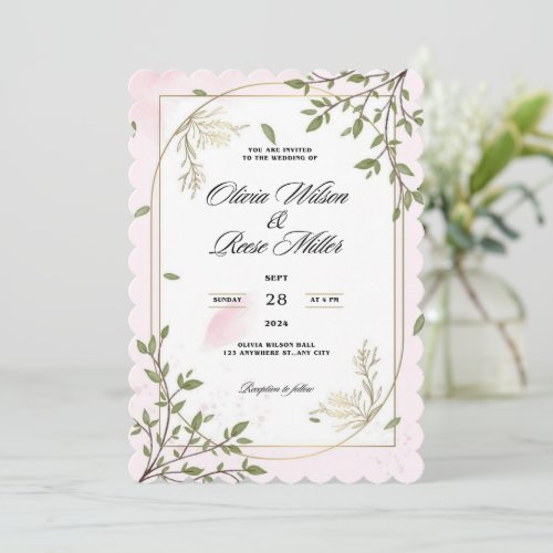 Elegant Eucalyptus Leaves Greenery Wedding  Invitation