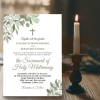 Elegant Eucalyptus Leaves Modern Catholic Wedding
