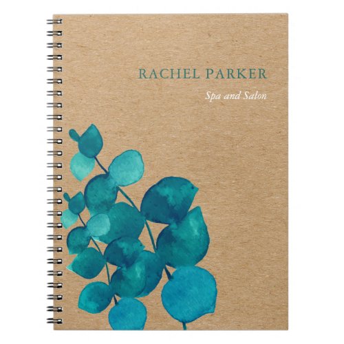 Elegant Eucalyptus Leaves Rustic Kraft Notebook