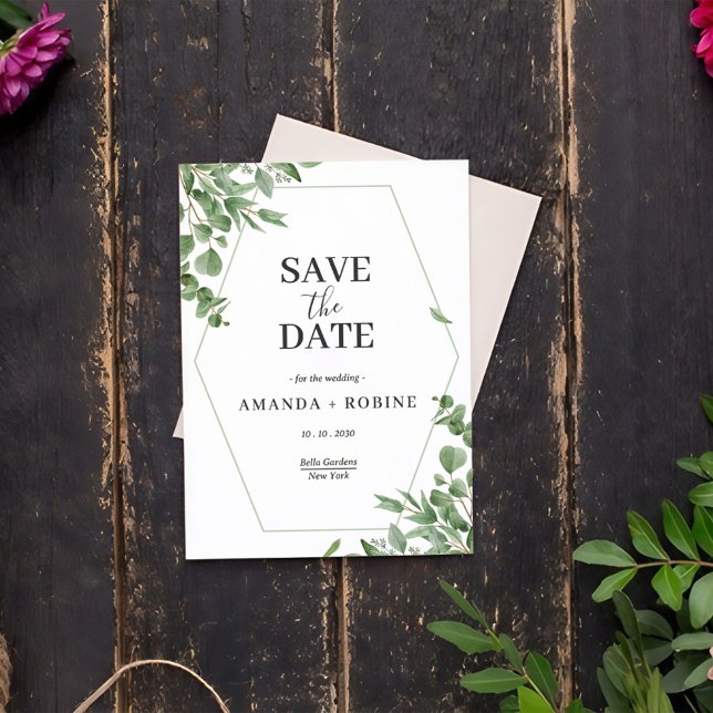 Elegant Eucalyptus Leaves Save The Date (Creator Uploaded)