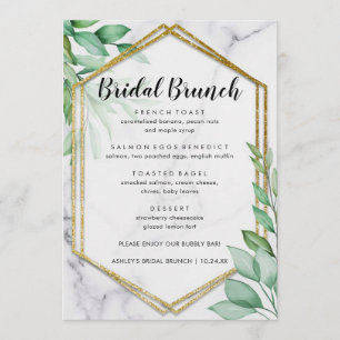Elegant Eucalyptus Marble Bridal Brunch Menu