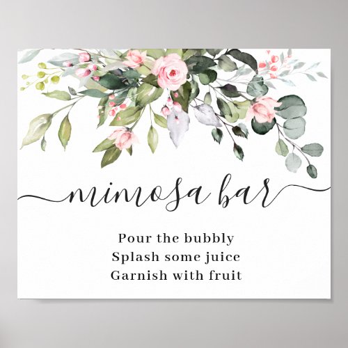 Elegant Eucalyptus Mimosa Bar Wedding Sign