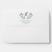 Elegant Eucalyptus Monogram Wedding Suite Envelope