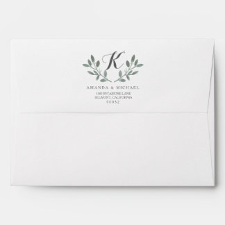 Elegant Eucalyptus Monogram Wedding Suite Envelope