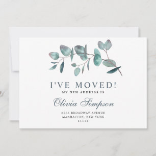 Elegant Eucalyptus Moving Announcement Cards