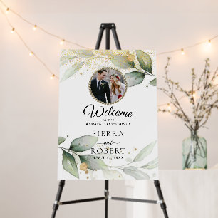 Elegant Eucalyptus Nature Photo Wedding Welcome Foam Board