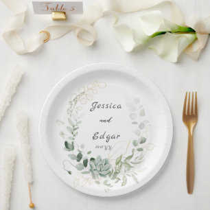 elegant eucalyptus paper plates