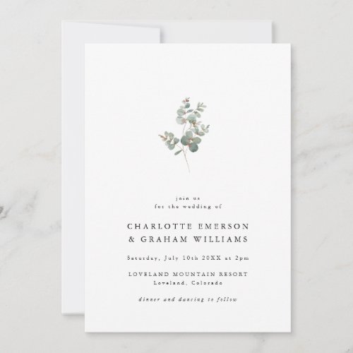 Elegant Eucalyptus Photo Wedding Invitation