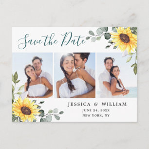 Elegant Eucalyptus PHOTO Wedding Save the Date Postcard