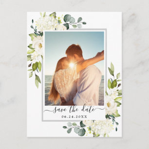 Elegant Eucalyptus PHOTO Wedding Save the Date Postcard