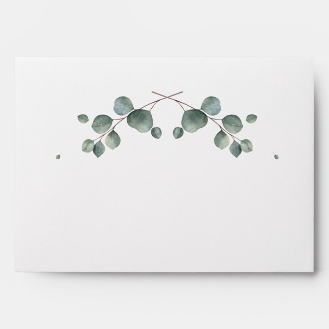 Elegant Eucalyptus Pre-Addressed Envelope (Front)