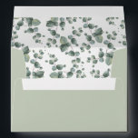 Elegant Eucalyptus Pre-Addressed Envelope<br><div class="desc">Elegant botanical watercolor eucalyptus design in the liner with green outside and your address information on the back lap. Personalize by using the fields provided or use the "Customize Further" function to adjust fonts,  sizes and,  spacing. If you need any help or additional colors please contact us.</div>